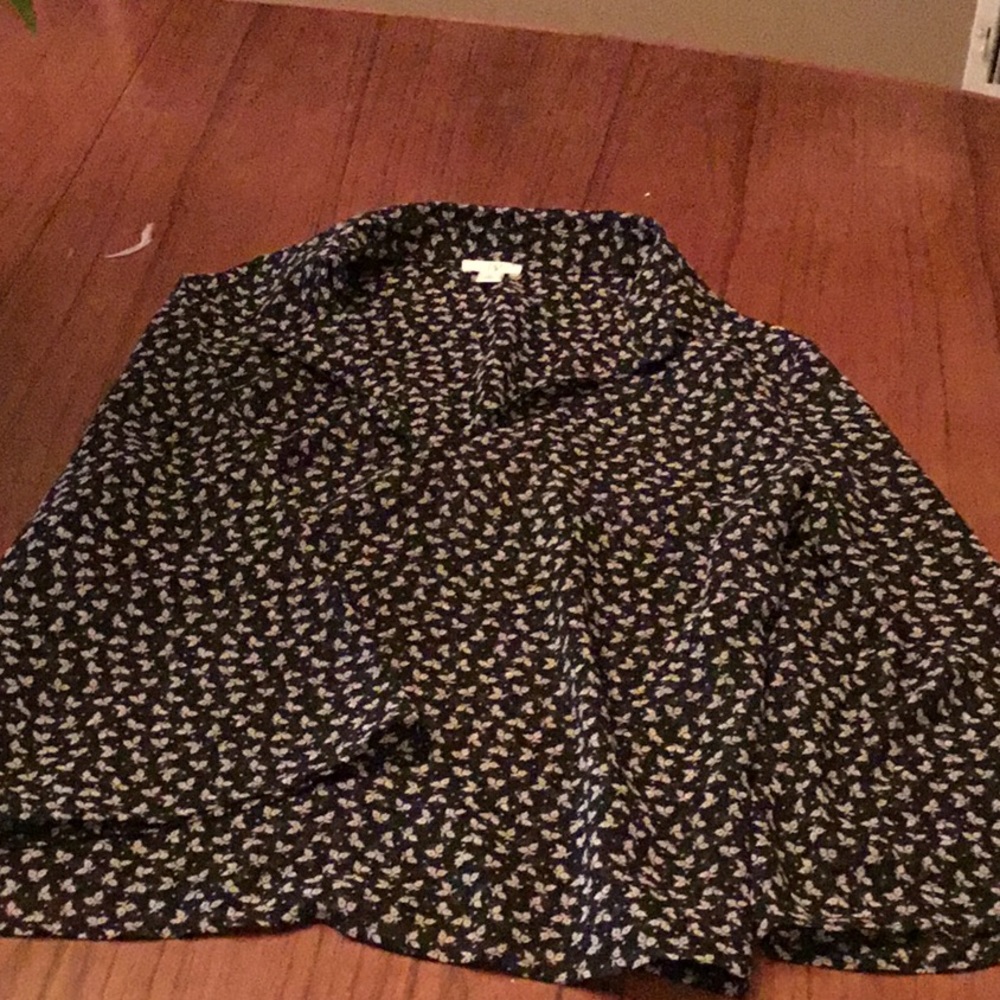 Black and white print blouse